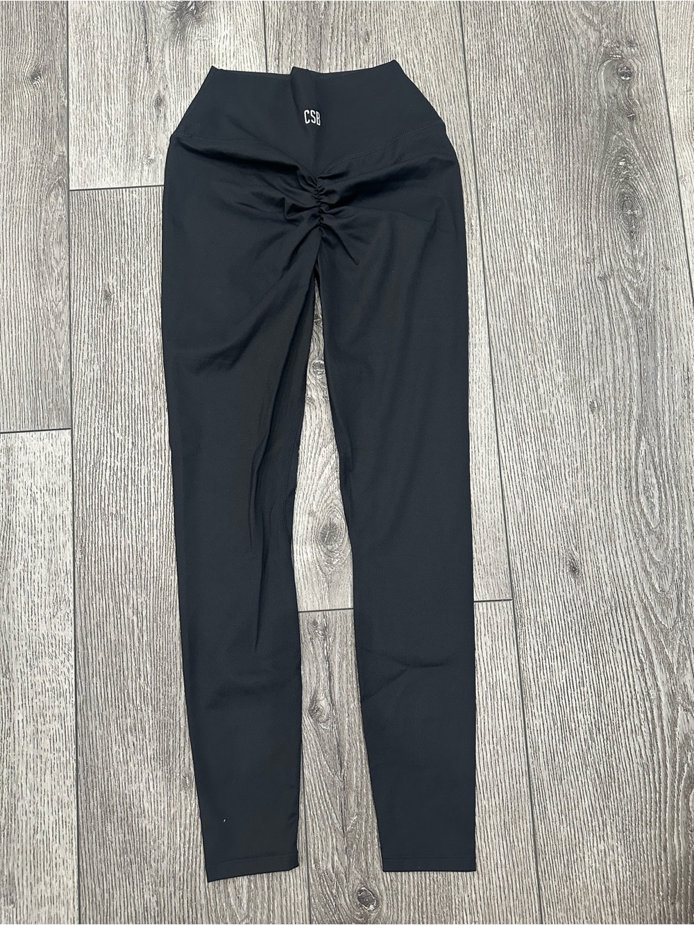 Black Ruched High-Waist Leggings